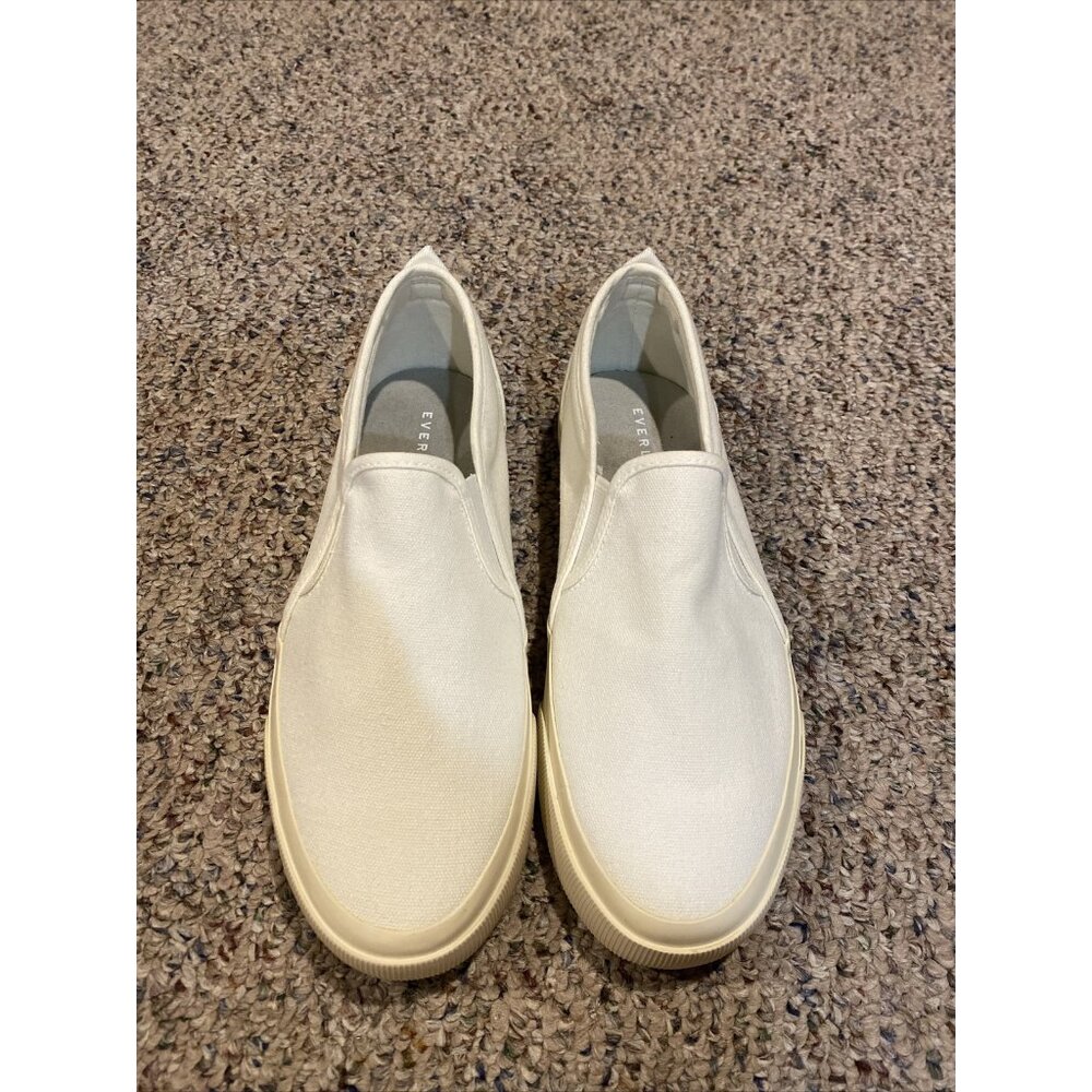Everlane Organic Cotton The Forever Sneaker Slip-On Sneakers White Size: 7.5